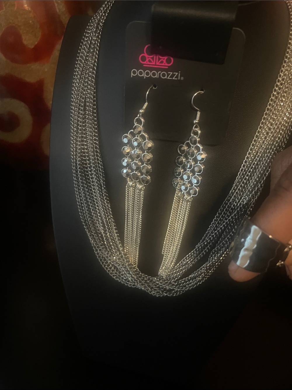 paparazzi Silver Chain Tassel Dangle Earrings